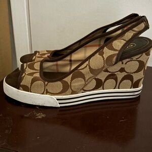 Coach Brown Wedge Shoes